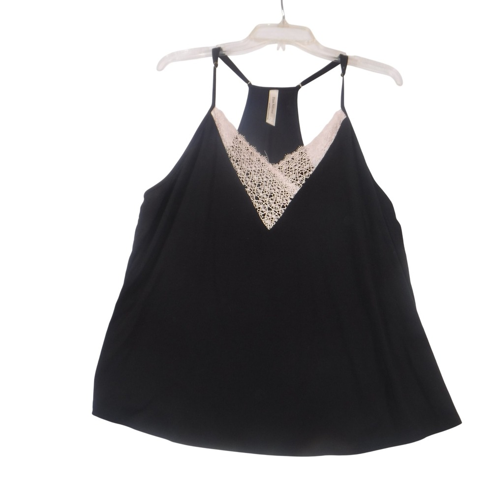 Flora Nikrooz Womens Black Lace Trim Racerback Camisole Tank Top‎ Large Q80925